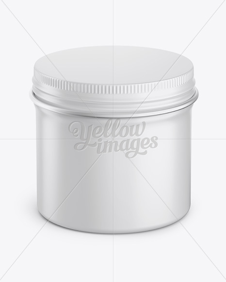 Matte Round Tin Box Mockup Front View In Can Mockups On Yellow Images Object Mockups