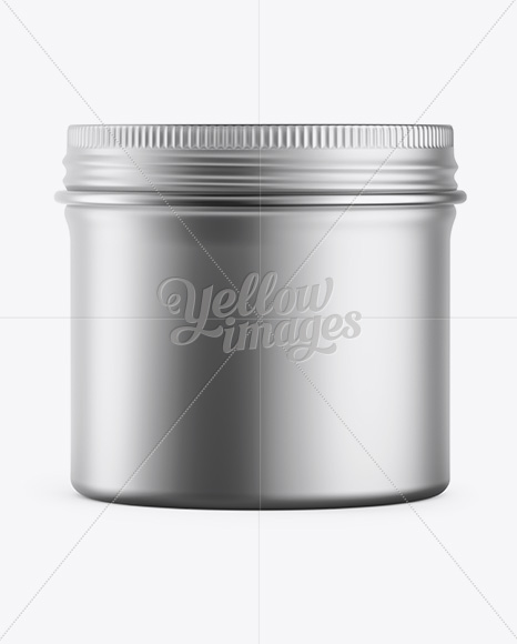 Download Metallic Round Box Mockup - Front View in Can Mockups on ...