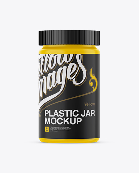 Plastic Jar With Screw Cap Mockup - Eye-Level Shot