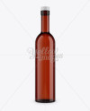 Red Glass Liquor Bottle Mockup on Yellow Images Object Mockups