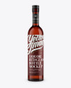 Red Glass Liquor Bottle Mockup on Yellow Images Object Mockups