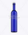 Blue Glass Liquor Bottle Mockup on Yellow Images Object Mockups