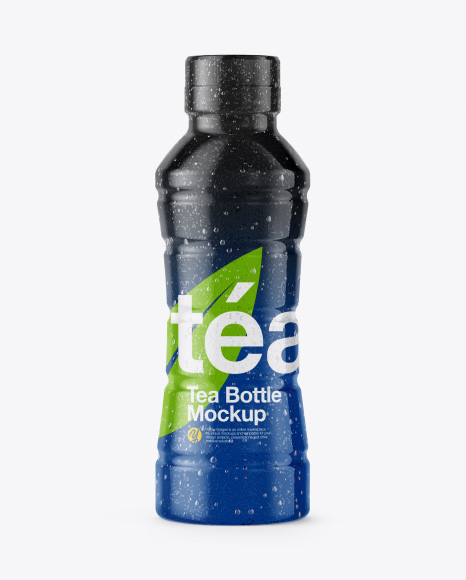 Bottle with Condensation in Shrink Sleeve Mockup