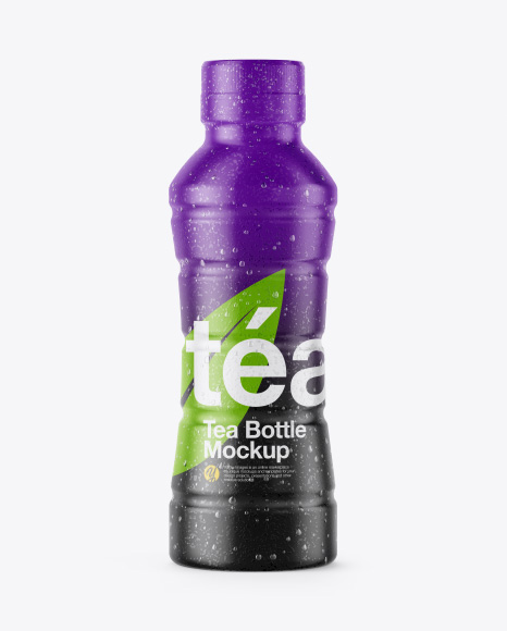 Bottle with Condensation in Shrink Sleeve Mockup PSD #1