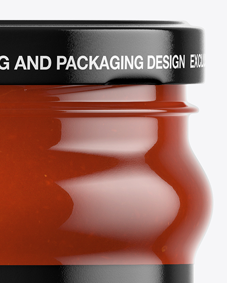 Clear Glass Tomato Sauce Jar Mockup PSD #2