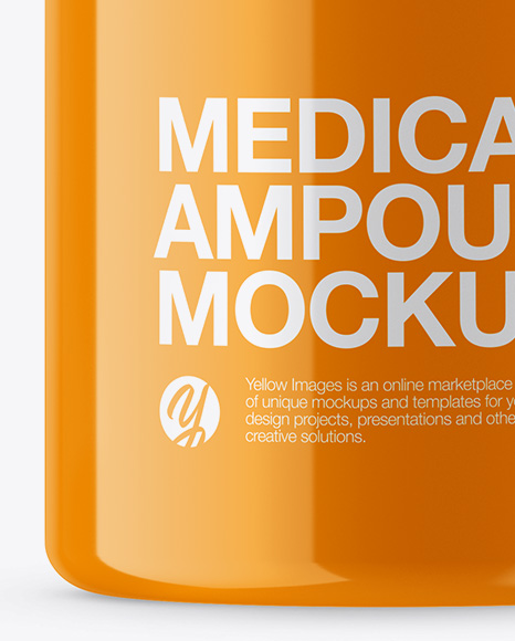 Download Glossy Medical Ampoule Mockup In Packaging Mockups On Yellow Images Object Mockups PSD Mockup Templates