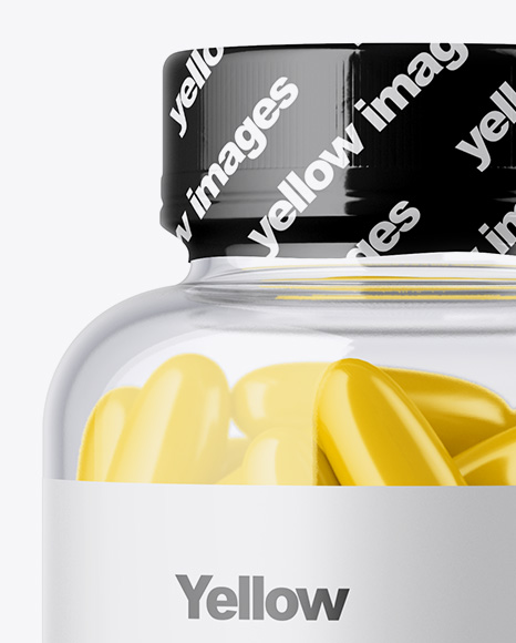 Clear Bottle with Pills Mockup PSD #6