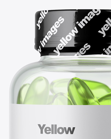 Clear Bottle with Fish Oil Mockup PSD #6