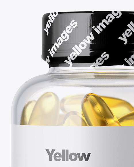 Clear Bottle with Fish Oil Mockup PSD #6