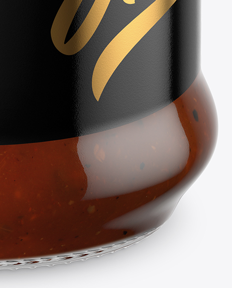 Clear Glass BBQ Sauce Jar Mockup PSD #6
