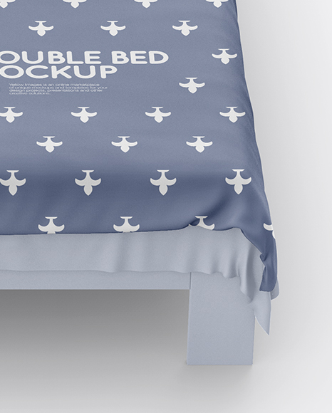 Double Bed with Cotton Linens Mockup PSD #7