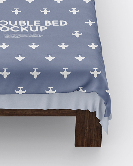 Double Bed with Cotton Linens Mockup PSD #5