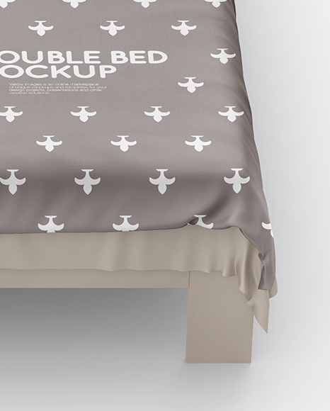 Double Bed with Silk Linens Mockup PSD #5