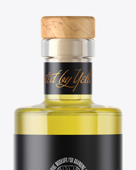 Clear Glass Olive Oil Bottle Mockup