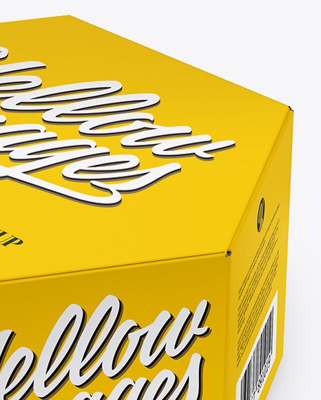 Download Paper Box Mockup Half Side View High Angle Shot In Box Mockups On Yellow Images Object Mockups