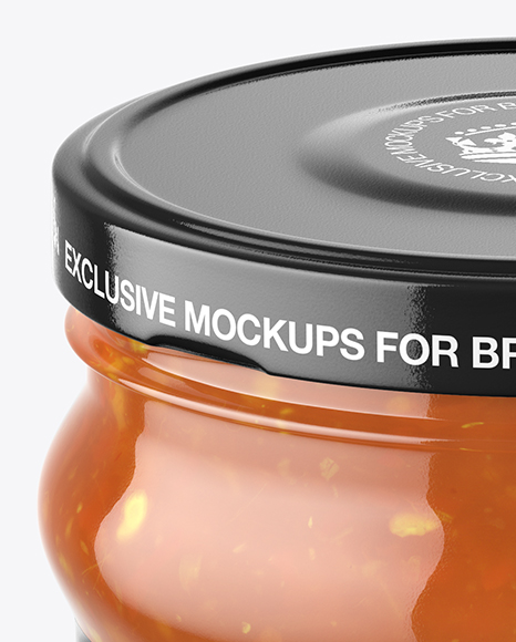 Download Clear Glass Sweet Sour Sauce Jar Mockup In Jar Mockups On Yellow Images Object Mockups