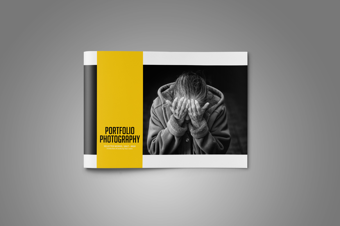 Photography Portfolio Template In Brochure Templates On Yellow Images Creative Store