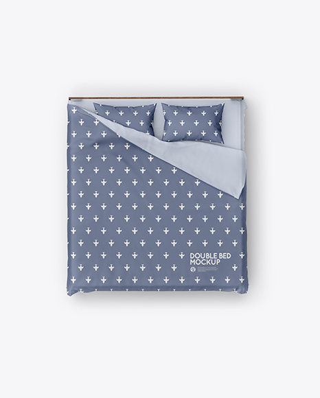 Double Bed with Cotton Linens Mockup PSD #2