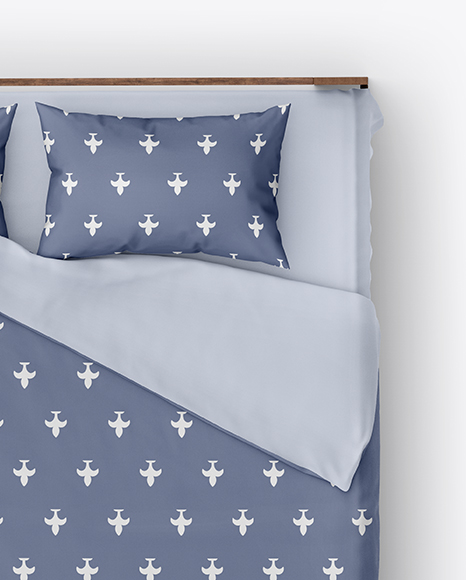 Double Bed with Cotton Linens Mockup PSD #6