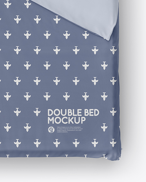 Double Bed with Cotton Linens Mockup PSD #7