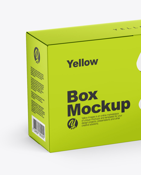 Download Glossy Box Mockup In Box Mockups On Yellow Images Object Mockups