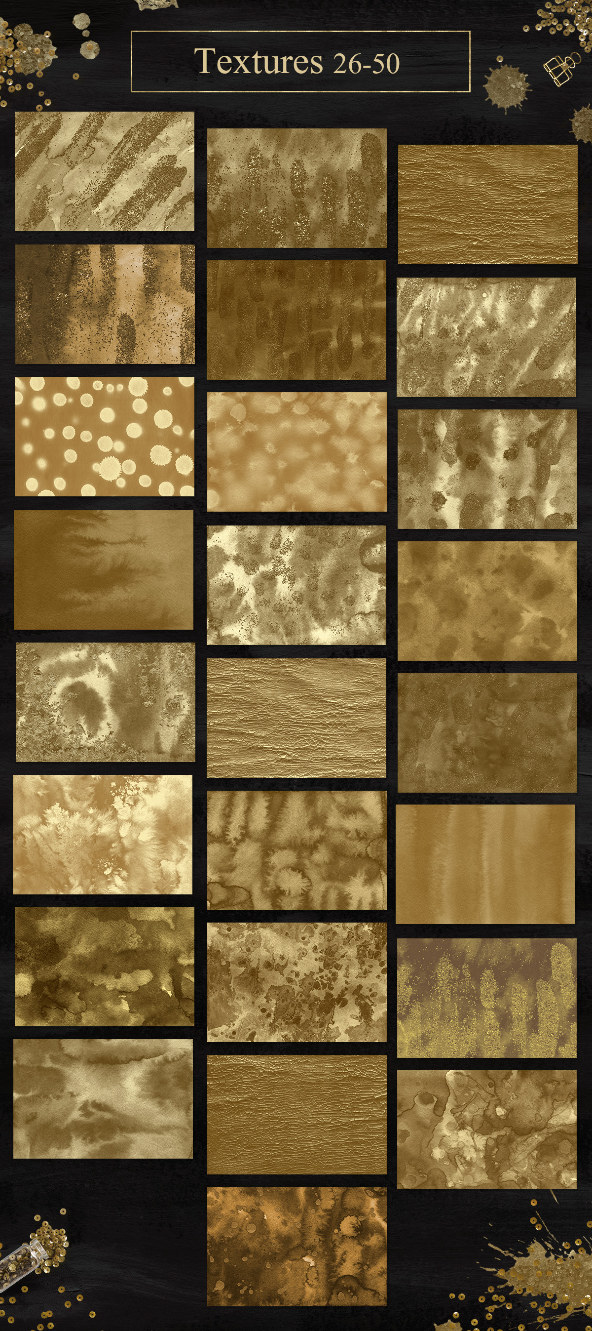 100 Luxury Black&Gold Ink Textures on Yellow Images Creative Store