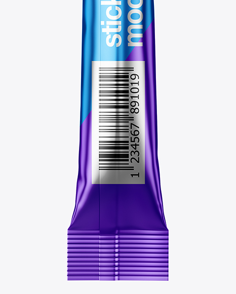 Matte Metallic Stick Sachet Mockup PSD #6