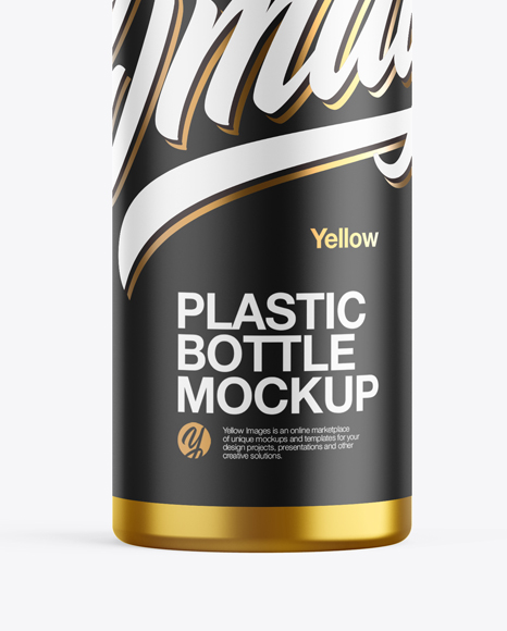 Metallized Plastic Bottle Mockup PSD #1
