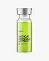 Clear Glass Medical Ampoule Mockup in Packaging Mockups on Yellow