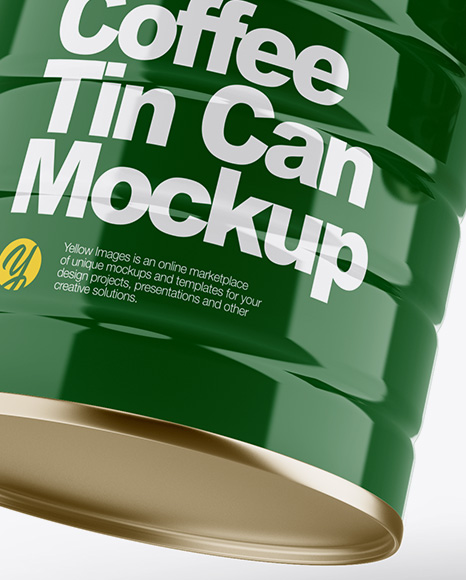 Two Glossy Coffee Tin Cans Mockup