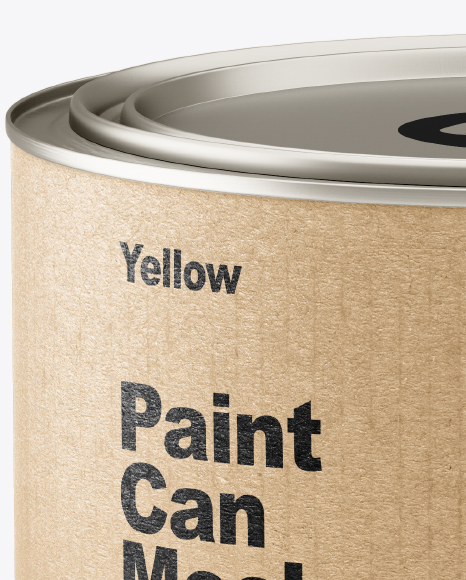 Metallic Paint Can w/ Kraft Label Mockup - Free Download Images High