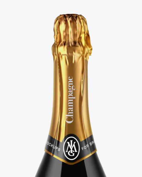 Dark Glass Champaign Bottle Mockup