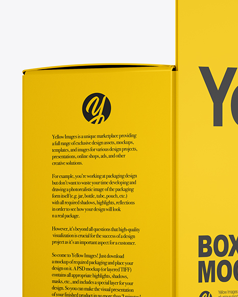 Paper Box Mockup In Box Mockups On Yellow Images Object Mockups