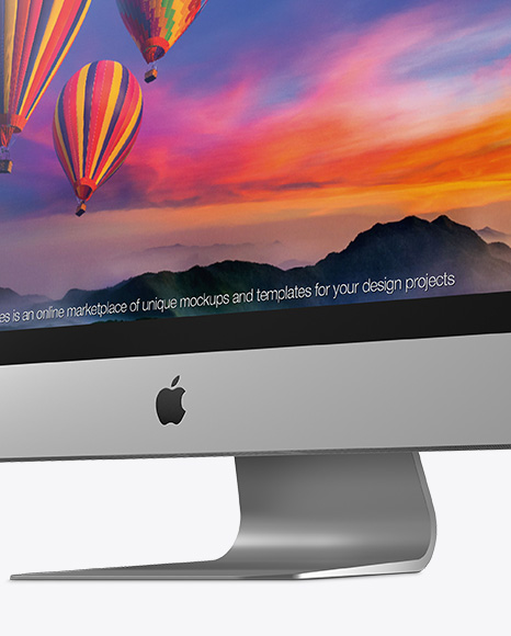 Imac Mockup - Half Side View