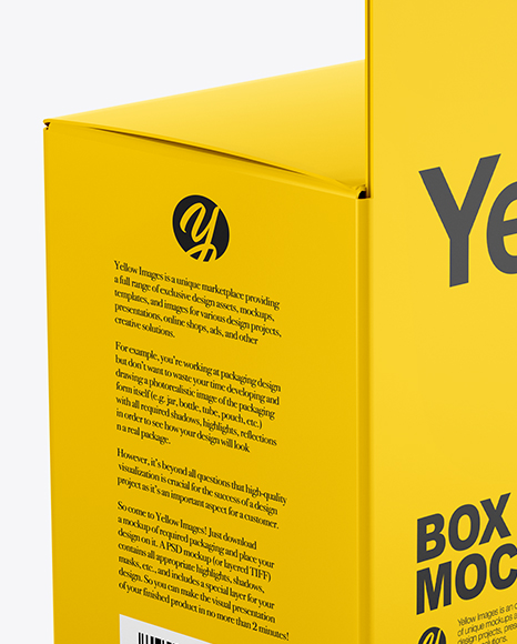 Download Paper Box Mockup In Box Mockups On Yellow Images Object Mockups PSD Mockup Templates