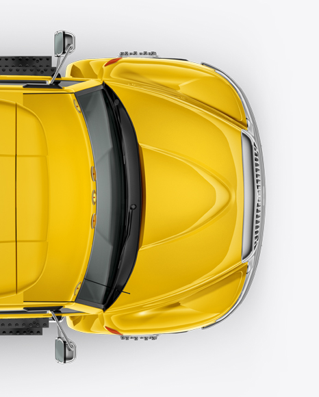 Download Box Truck Mockup - Top View in Vehicle Mockups on Yellow ...