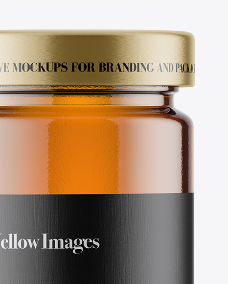 Glass Jar w/ Honey Mockup