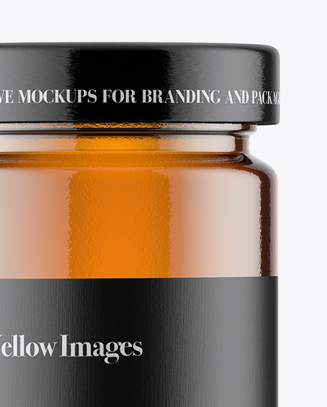 Glass Jar w/ Honey Mockup