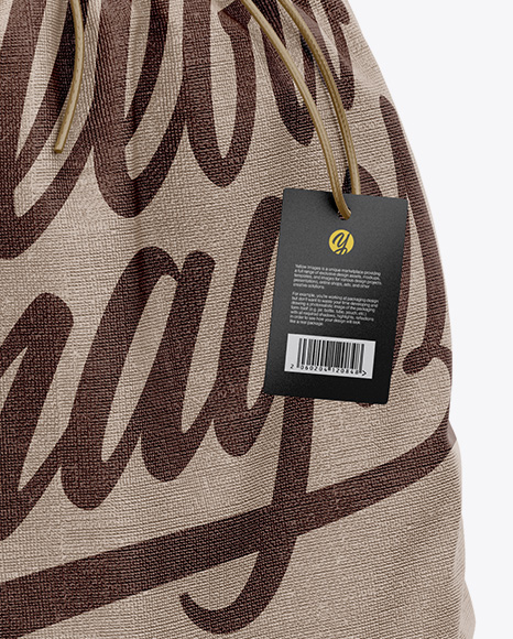 Textured Gym Sack W Label Mockup Half Side View In Free Mockups On Yellow Images Object Mockups