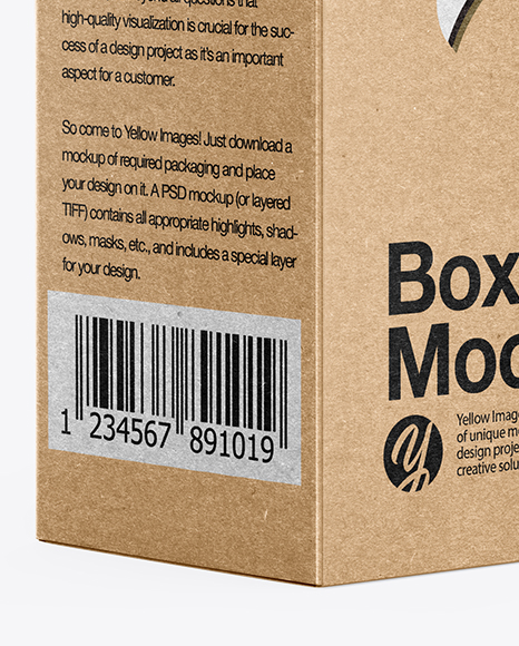 Download Kraft Paper Box Mockup In Box Mockups On Yellow Images Object Mockups