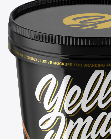 Download Glossy Ice Cream Cup Mockup In Cup Bowl Mockups On Yellow Images Object Mockups PSD Mockup Templates