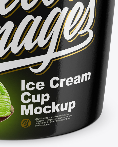 Glossy Ice Cream Cup Mockup