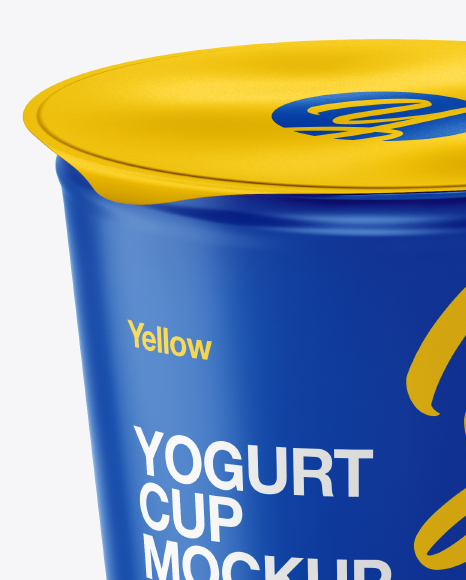 Download Matte Yogurt Cup Mockup In Cup Bowl Mockups On Yellow Images Object Mockups PSD Mockup Templates