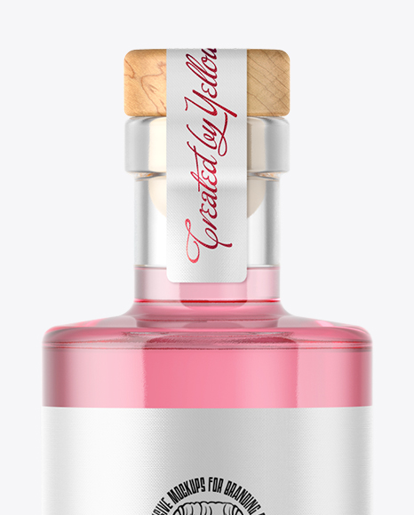 Gin Bottle with Wooden Cap Mockup