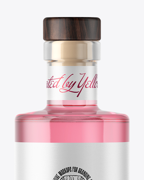 Gin Bottle with Wooden Cap Mockup