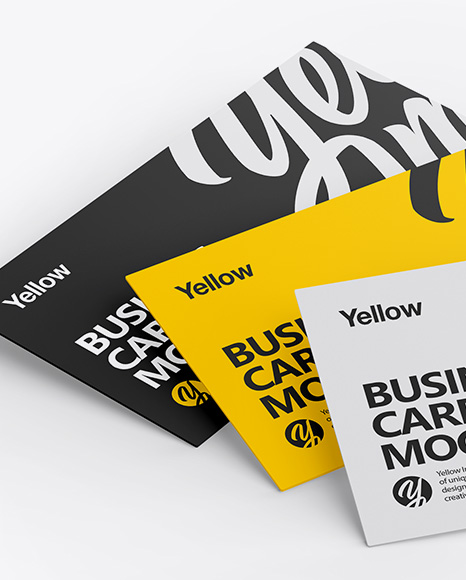 Three Business Cards Mockup