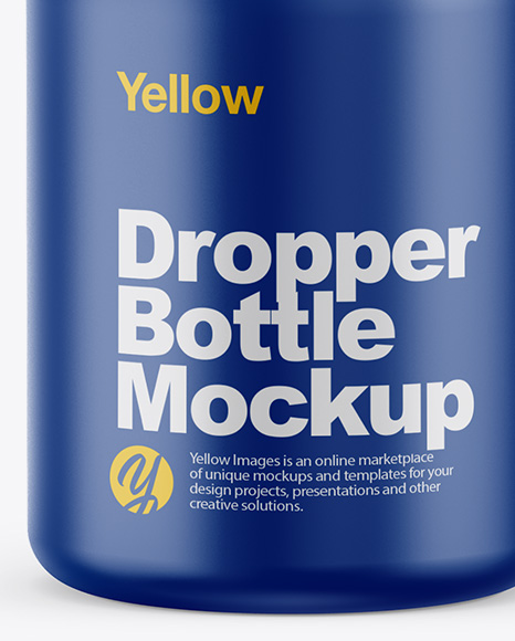 Matte Dropper Bottle Mockup In Bottle Mockups On Yellow Images Object Mockups