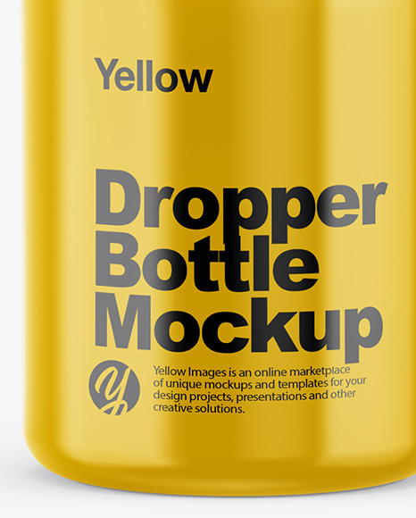 Download Glossy Dropper Bottle Mockup In Bottle Mockups On Yellow Images Object Mockups PSD Mockup Templates