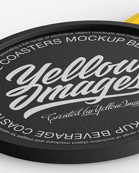 Two Textured Beverage Coasters Mockup PSD #3