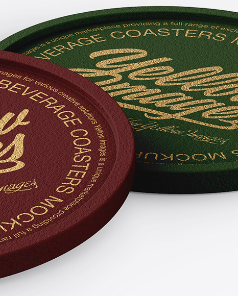 Two Cork Beverage Coasters Mockup